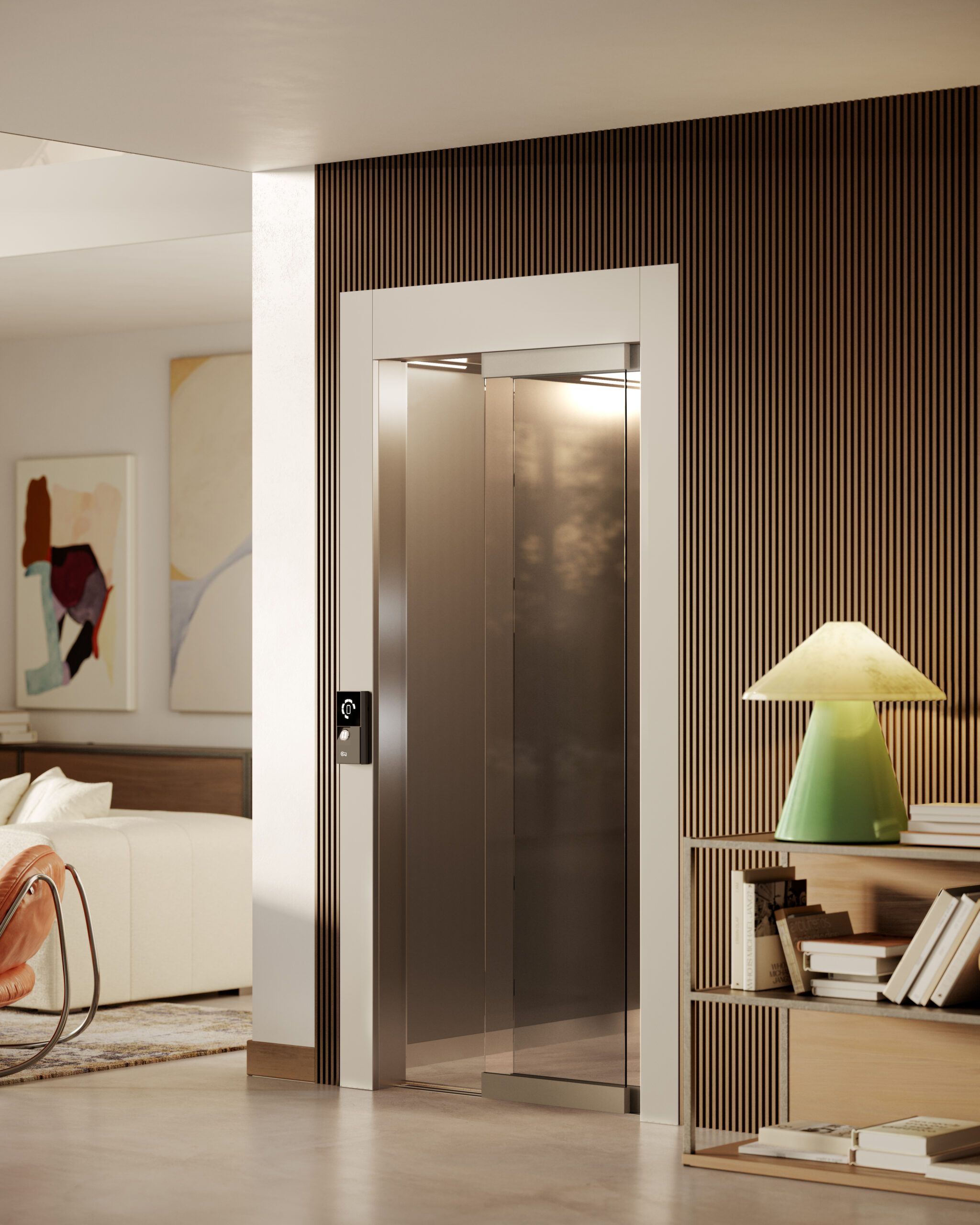 Aria home lift by Vimec – Elegant indoor and outdoor lift design for modern homes, tailored for comfort and style